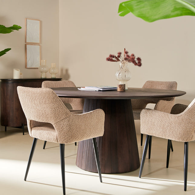 Bas Eettafel - Donkerbruin - ø150 cm