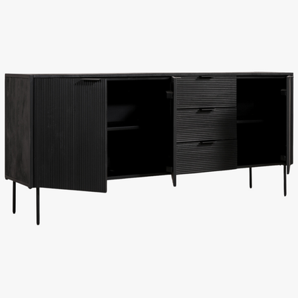 Milan Dressoir - Zwart - 180x40x80 cm