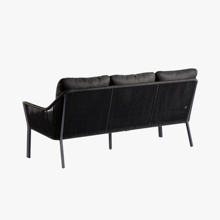 Elin Lounge Bank - Zwart - 3 zits - 198x78,5x83 cm