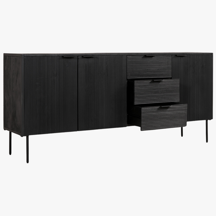 Milan Dressoir - Zwart - 180x40x80 cm