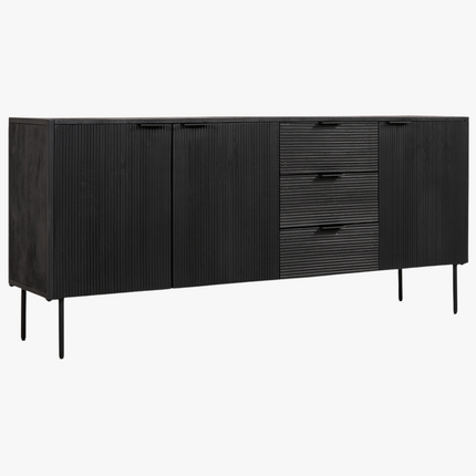 Milan Dressoir - Zwart - 180x40x80 cm